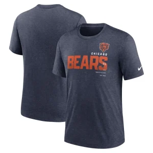 Chicago bears nike team tri blend t shirt Heather navy