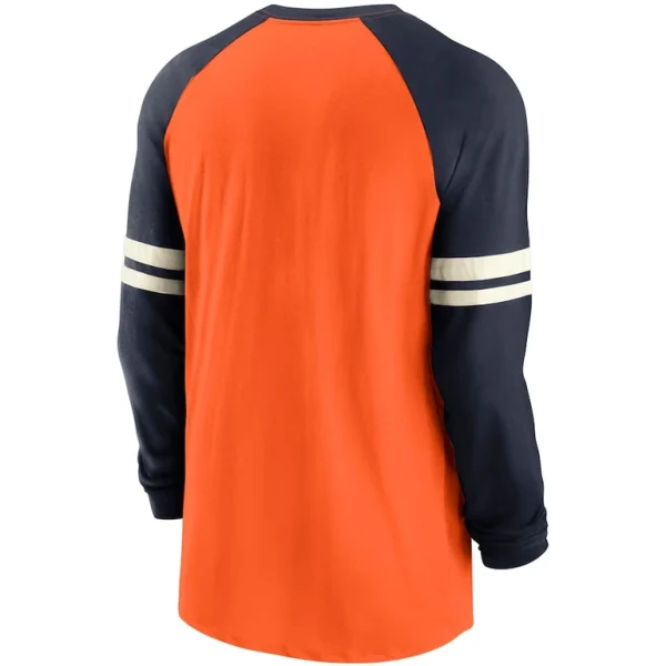 Chicago bears nike throwback raglan long sleeve t shirt Orangenavy L