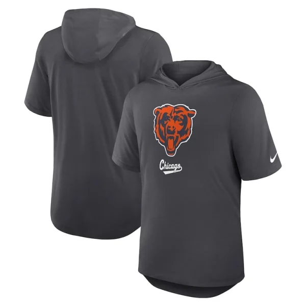 Chicago bears nike tri blend performance hoodie t shirt anthracite Multi