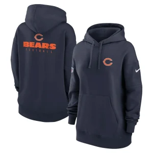 Chicago bears nike womens 2023 sideline club fleece pullover hoodie Navy