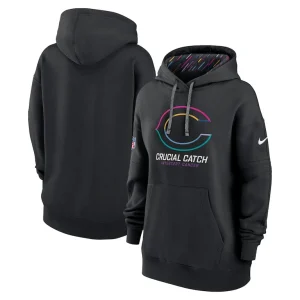 Chicago bears nike womens 2024 nfl crucial catch club pullover hoodie Black
