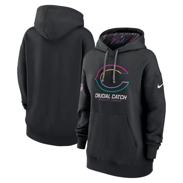 Chicago bears nike womens 2024 nfl crucial catch club pullover hoodie Black