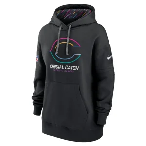 Chicago bears nike womens 2024 nfl crucial catch club pullover hoodie Black S