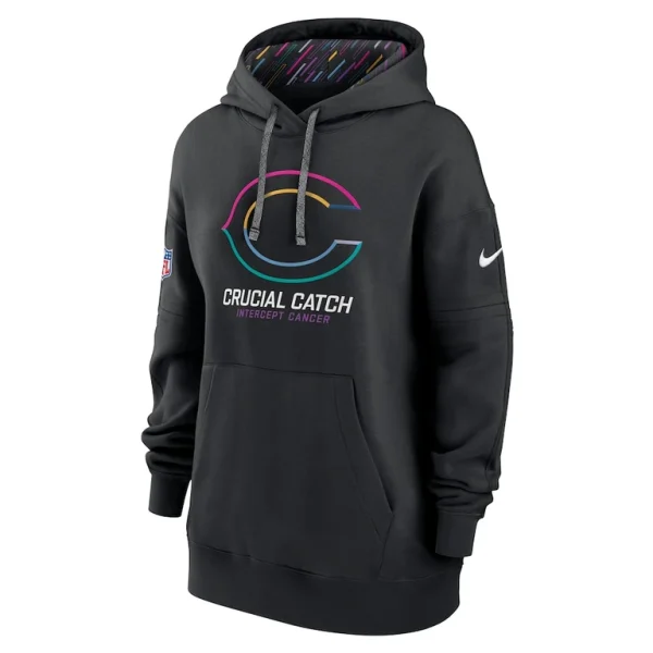 Chicago bears nike womens 2024 nfl crucial catch club pullover hoodie Black S