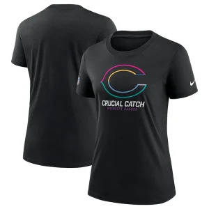 Chicago bears nike womens 2024 nfl crucial catch tri blend t shirt Black