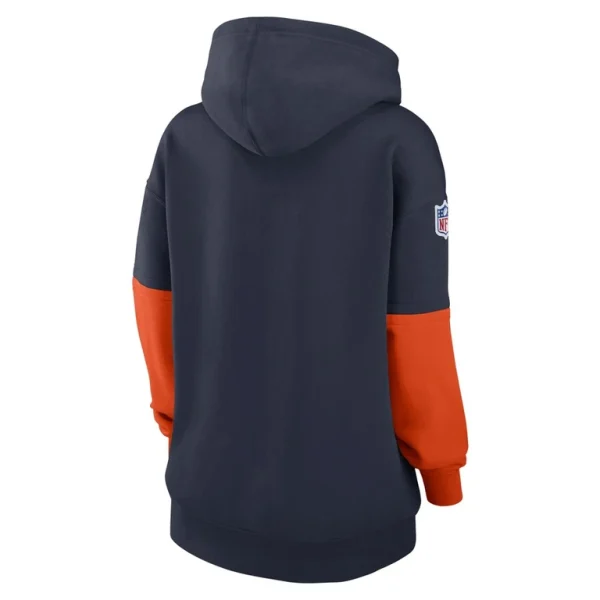 Chicago bears nike womens 2024 sideline essential fleece pullover hoodie Navy M
