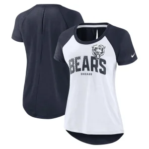 Chicago bears nike womens back slit lightweight fashion t shirt Whiteheather scarlet