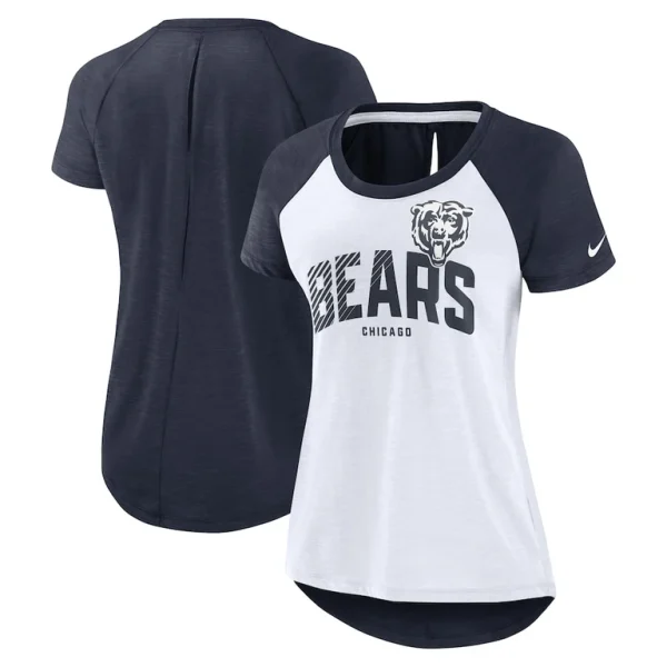 Chicago bears nike womens back slit lightweight fashion t shirt Whiteheather scarlet