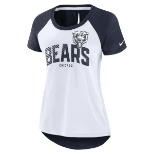 Chicago bears nike womens back slit lightweight fashion t shirt Whiteheather scarlet S