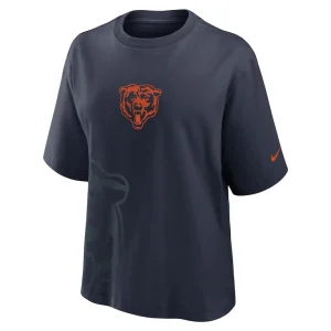 Chicago bears nike womens boxy t shirt Navy S