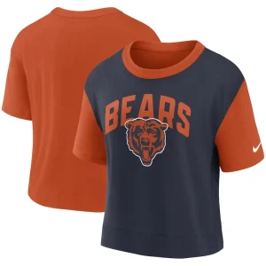 Chicago bears nike womens high hip fashion t shirt Orangenavy