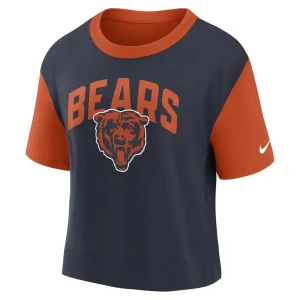 Chicago bears nike womens high hip fashion t shirt Orangenavy S
