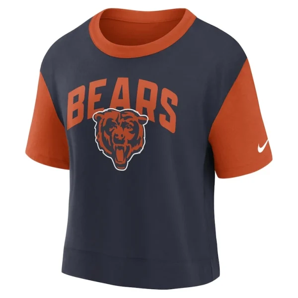 Chicago bears nike womens high hip fashion t shirt Orangenavy S