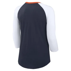 Chicago bears nike womens knockout arch raglan tri blend 34 sleeve t shirt Navywhite M