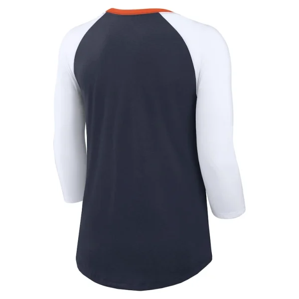 Chicago bears nike womens knockout arch raglan tri blend 34 sleeve t shirt Navywhite M