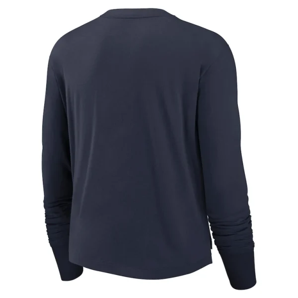 Chicago bears nike womens layered logo cropped long sleeve fashion t shirt Navy M