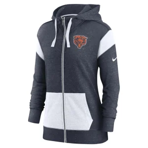 Chicago bears nike womens monaco lightweight full zip hoodie Navywhite S