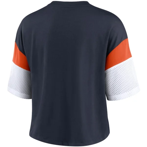 Chicago bears nike womens nickname tri blend performance crop top Navywhite M