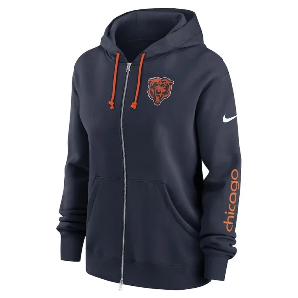 Chicago bears nike womens phoenix hoodie full zip sweatshirt Navy S