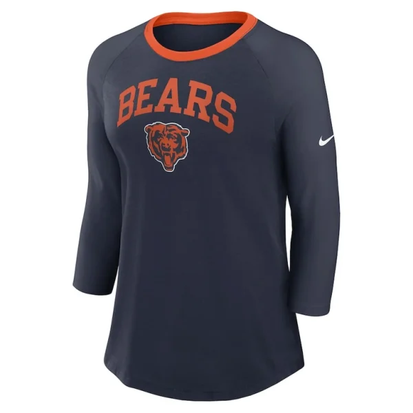 Chicago bears nike womens raglan 34 sleeve t shirt Navy S