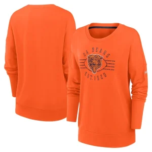 Chicago bears nike womens rewind playback icon performance pullover sweatshirt Orange