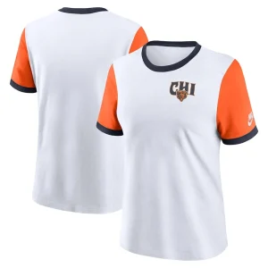 Chicago bears nike womens rewind ringer tri blend t shirt White