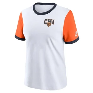 Chicago bears nike womens rewind ringer tri blend t shirt White S