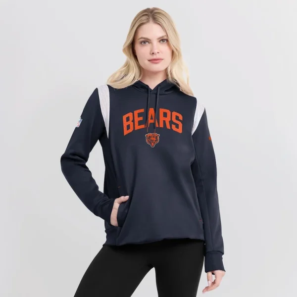 Chicago bears nike womens sideline stack performance pullover hoodie Navy L