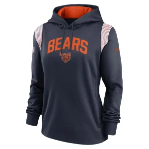 Chicago bears nike womens sideline stack performance pullover hoodie Navy S