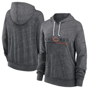 Chicago bears nike womens team spirit gym vintage lightweight hoodie top Heather charcoal