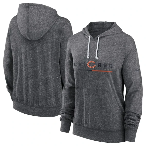 Chicago bears nike womens team spirit gym vintage lightweight hoodie top Heather charcoal