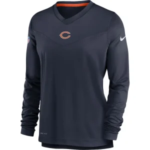 Chicago bears nike womens top coach performance v neck long sleeve t shirt Navy S