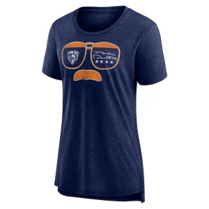 Chicago bears nike womens vintage graphic tri blend scoop neck t shirt Navy M