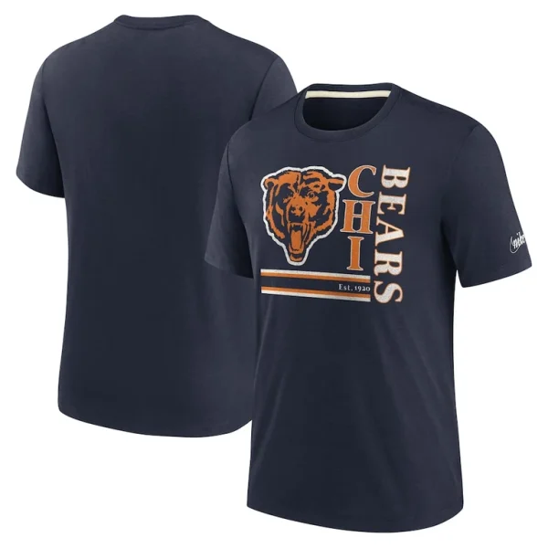 Chicago bears nike wordmark logo tri blend t shirt Navy
