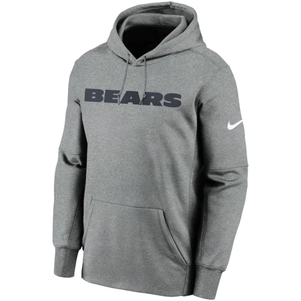 Chicago bears nike wordmark therma performance pullover hoodie Heathered charcoal M