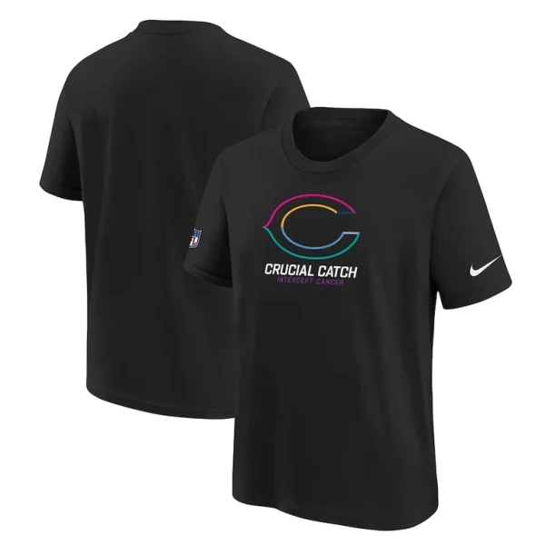 Chicago bears nike youth 2024 nfl crucial catch t shirt Black