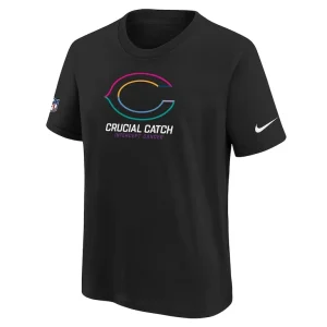 Chicago bears nike youth 2024 nfl crucial catch t shirt Black Yth M
