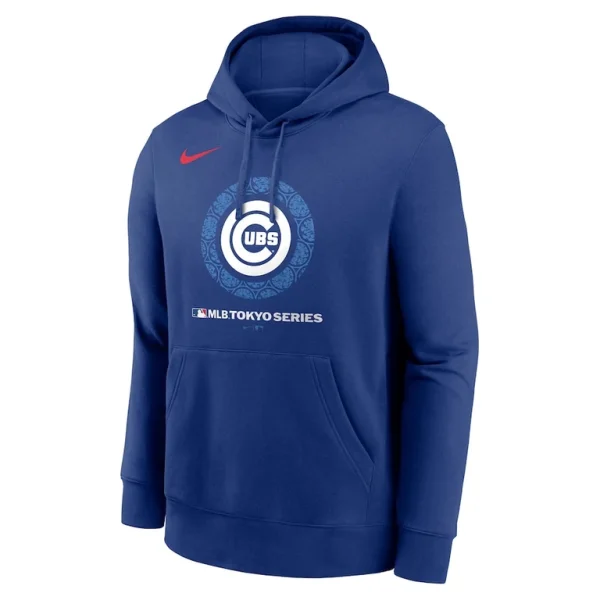 Chicago cubs nike 2025 mlb world tour tokyo series logo club fleece pullover hoodie Royal M