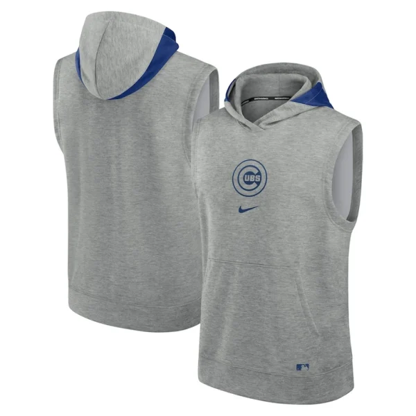 Chicago cubs nike authentic collection early work performance sleeveless pullover hoodie Heather gray