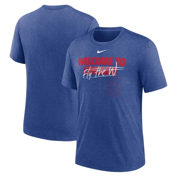 Chicago cubs nike home spin tri blend t shirt Heather royal