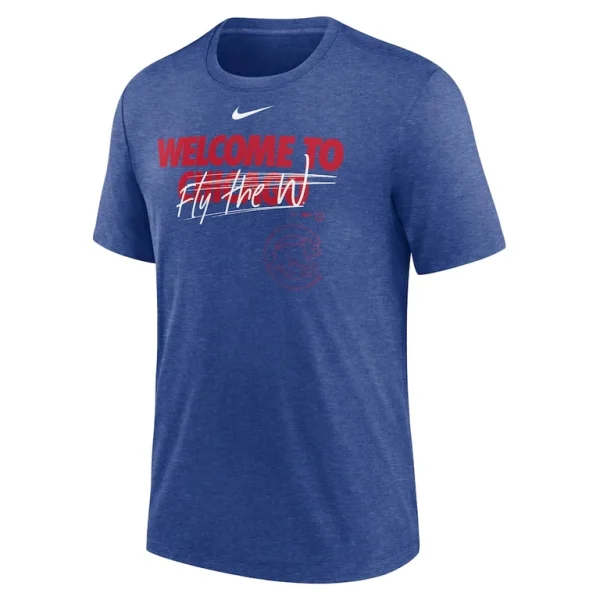 Chicago cubs nike home spin tri blend t shirt Heather royal M
