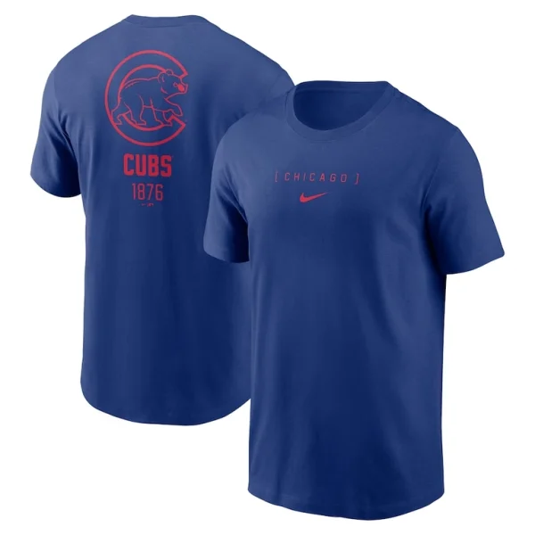 Chicago cubs nike large logo back stack t shirt Royal