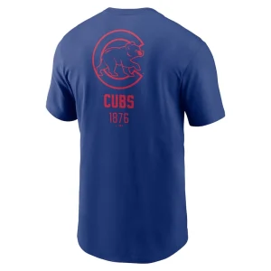 Chicago cubs nike large logo back stack t shirt Royal L