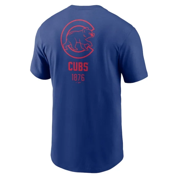 Chicago cubs nike large logo back stack t shirt Royal L