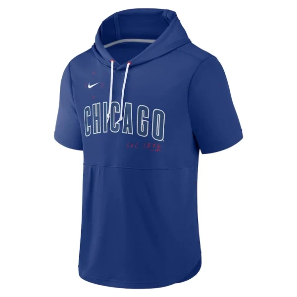 Chicago cubs nike springer short sleeve team pullover hoodie Royal M