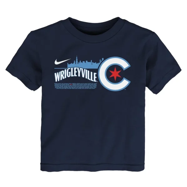 Chicago cubs nike toddler city connect graphic t shirt Navy 3T