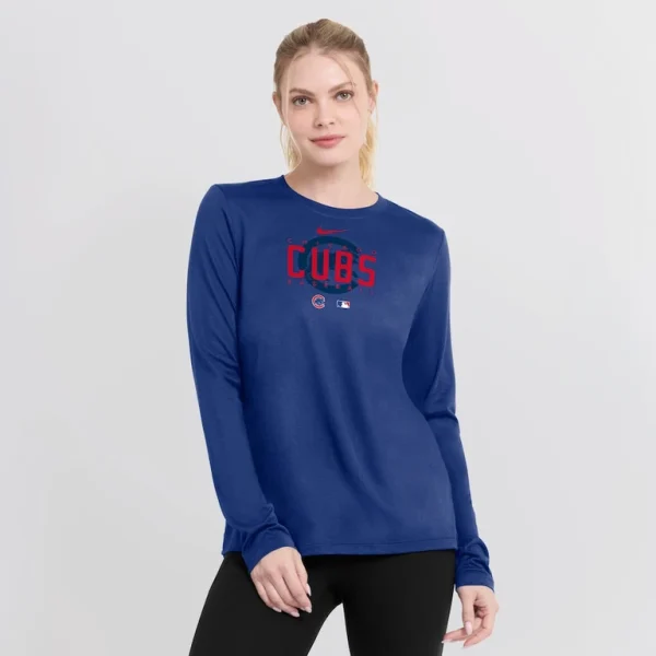 Chicago cubs nike womens authentic collection legend performance long sleeve t shirt Royal L