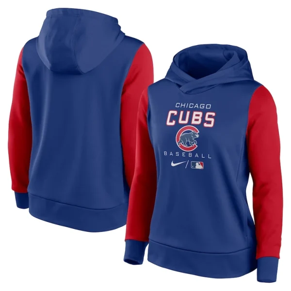 Chicago cubs nike womens authentic collection pullover hoodie Royalred
