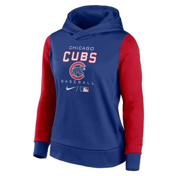 Chicago cubs nike womens authentic collection pullover hoodie Royalred S