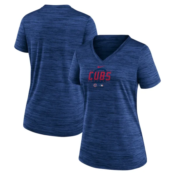 Chicago cubs nike womens authentic collection velocity practice performance v neck t shirt Royal